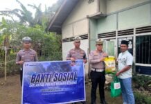 Sambut Hari Bhayangkara ke-80, Satlantas Polres Rejang Lebong Bagikan 100 Paket Sembako kepada Warga