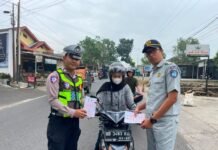 Jasa Raharja Bersama Satlantas Polres Rejang Lebong Gencarkan Sosialisasi Patuh Pajak Kendaraan Bermotor