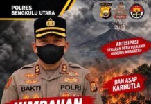 Antisipasi Debu Vulkanik dan Asap Karhutla, Kapolres Bengkulu Utara Imbau Warga Gunakan Masker