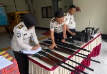 Lapas Arga Makmur Periksa Administrasi dan Kondisi Senjata Api, Pastikan Tersimpan Aman