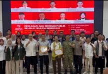 Kolaborasi Polda Bengkulu dan Pemuda Menuju Indonesia Emas 2045, Deklarasi Anti Hoaks, Judol dan Narkoba