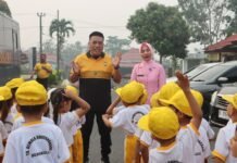 Polisi Sahabat Anak, Satlantas Polres Kepahiang Ajak Siswa TK Kemala Bhayangkari Belajar Sambil Bermain