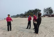 Jaga Kamtibmas di Akhir Pekan, Subdit Wisata Ditpamobvit Polda Bengkulu Patroli Dialogis di Pantai Panjang